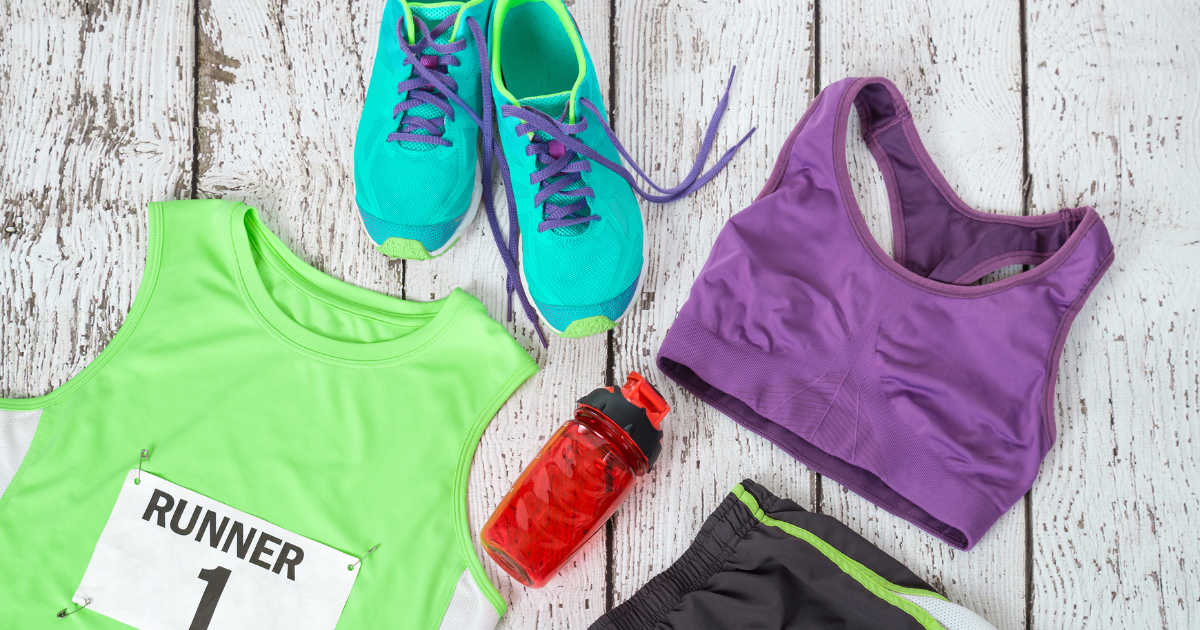Marathon race day checklist with gear laid out